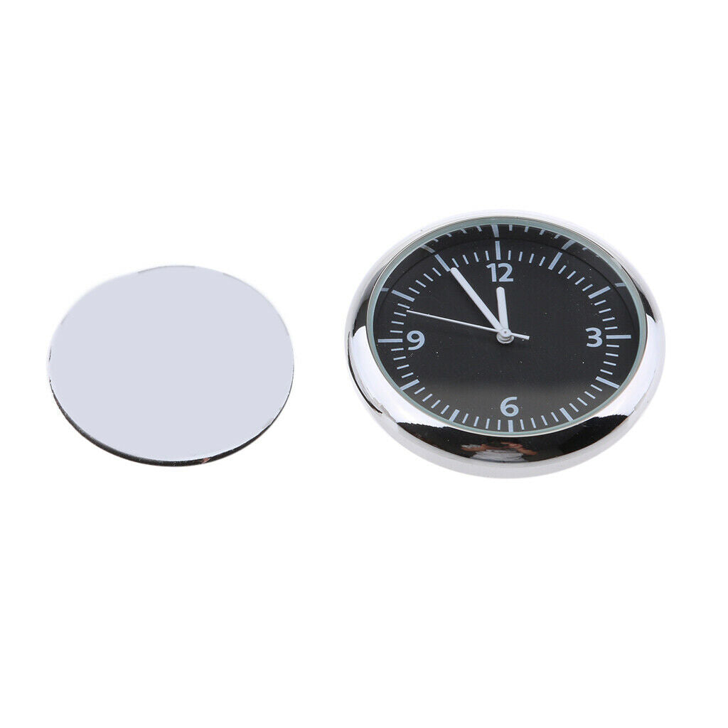 Car Dashboard Clock Classic Table Mini Quartz Clock Stick-On Clock Black