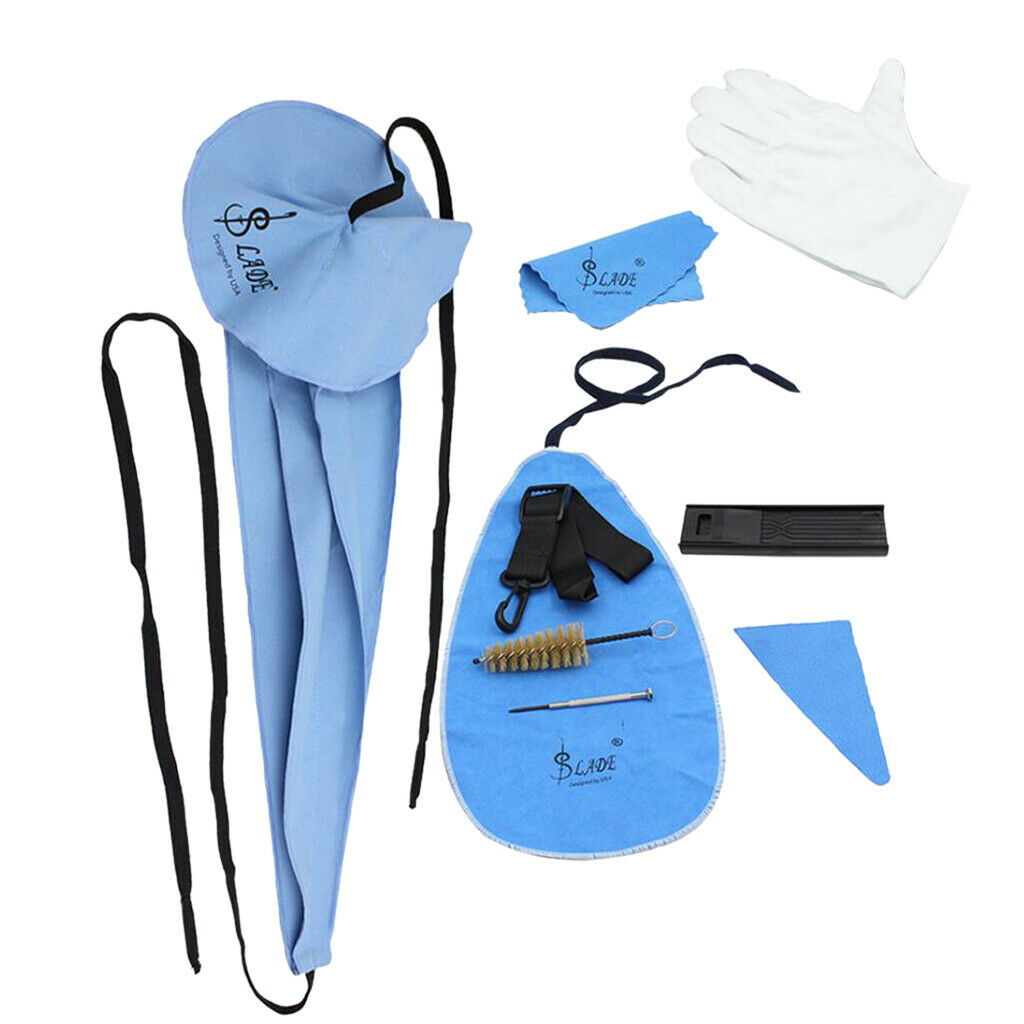 10 Pieces of Set Saxophone Cleaning Care Kit Cloth Reed Case Brush Tool