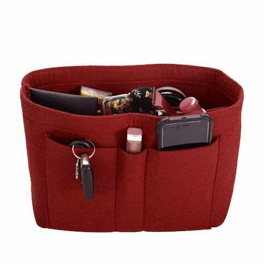 Multi Pocket Handbag Organizer Felt Purse Insert Bag