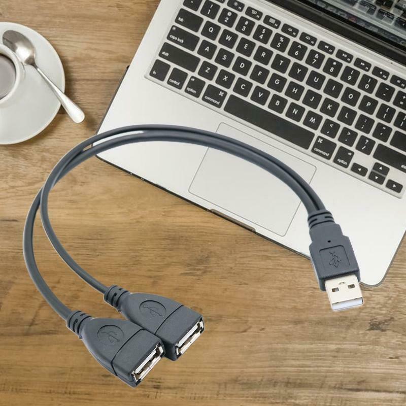 Universal USB Splitter Y Cable 1 Male to 2 Female Extension Cord Connector