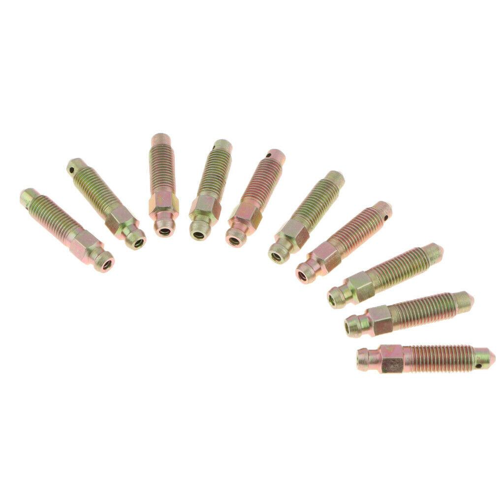 10 Kits Universal Car Motorcycle M8*1mm Brake Bleeder Screws