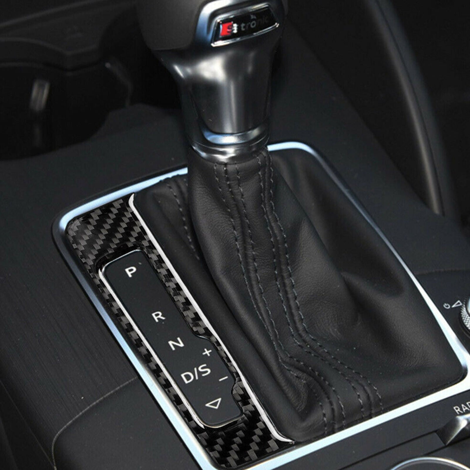 Car Carbon Fiber Gear Shift Panel Cover Trim Frame fit for Audi A3 8V 2014-2019