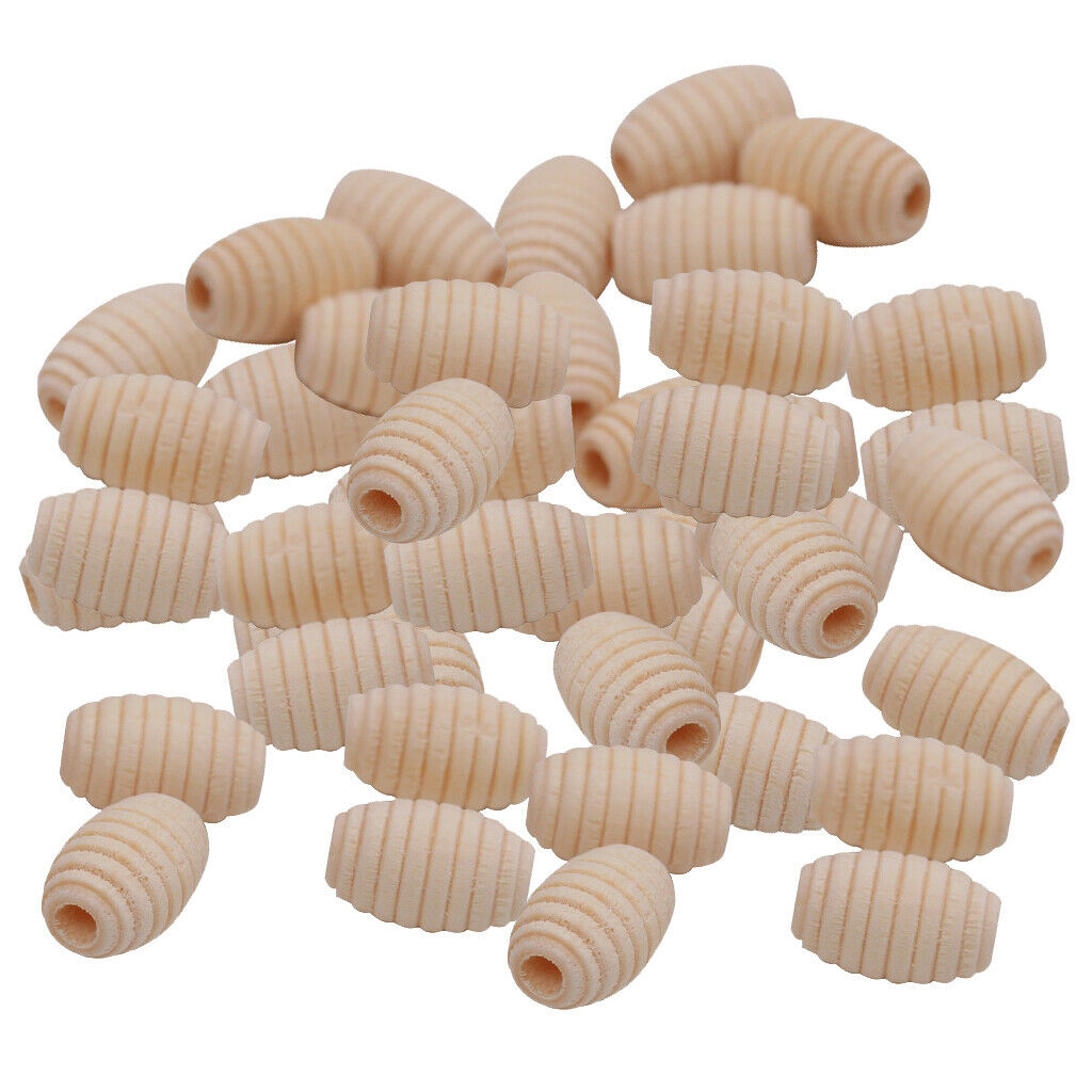 50pcs Natural Wood Loose Beads Beehive Shape for Neckalce Bracelet