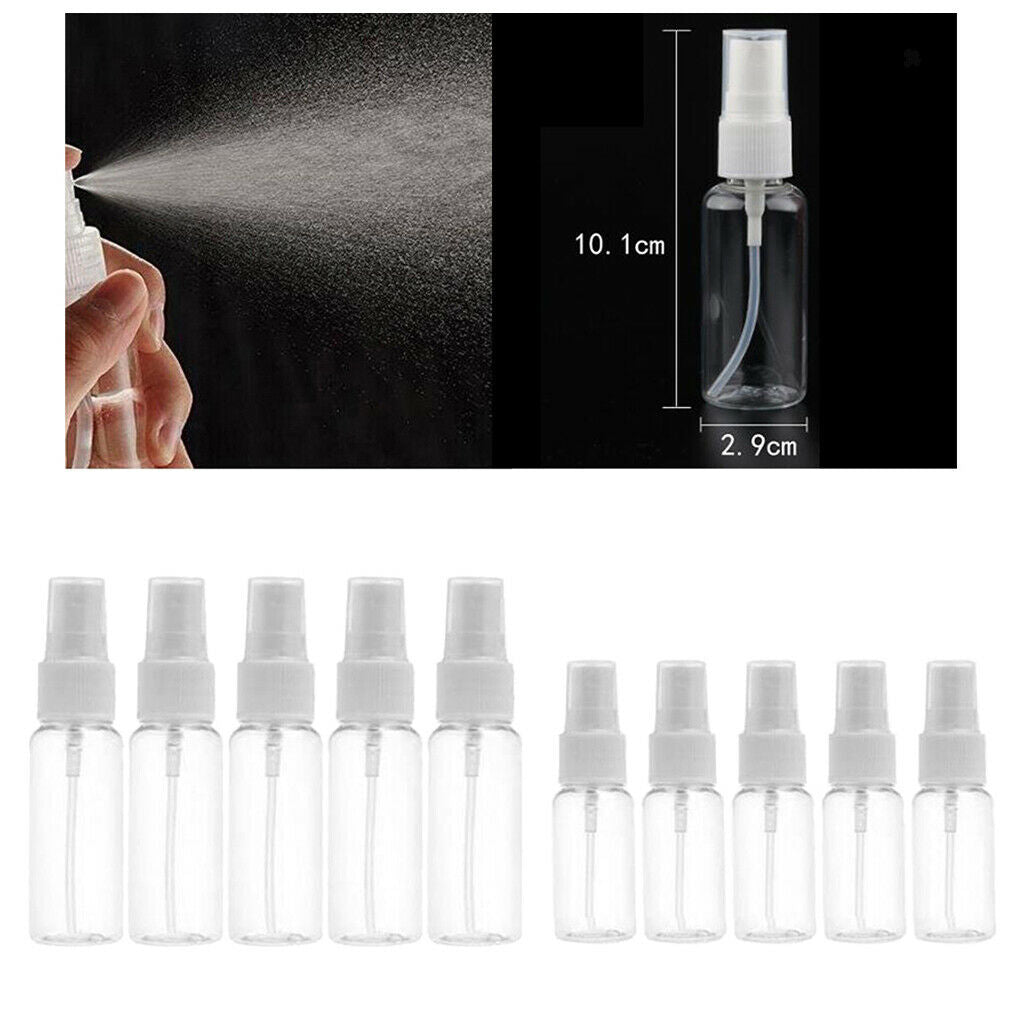 10x Mini Spray Fine Mist Cosmetic Bottles Reusable Essential Oils Travel