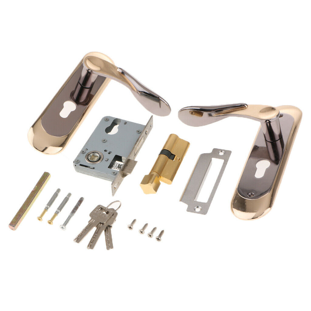 Complete handle set door handle locking lever doorlook mortise lock with 3