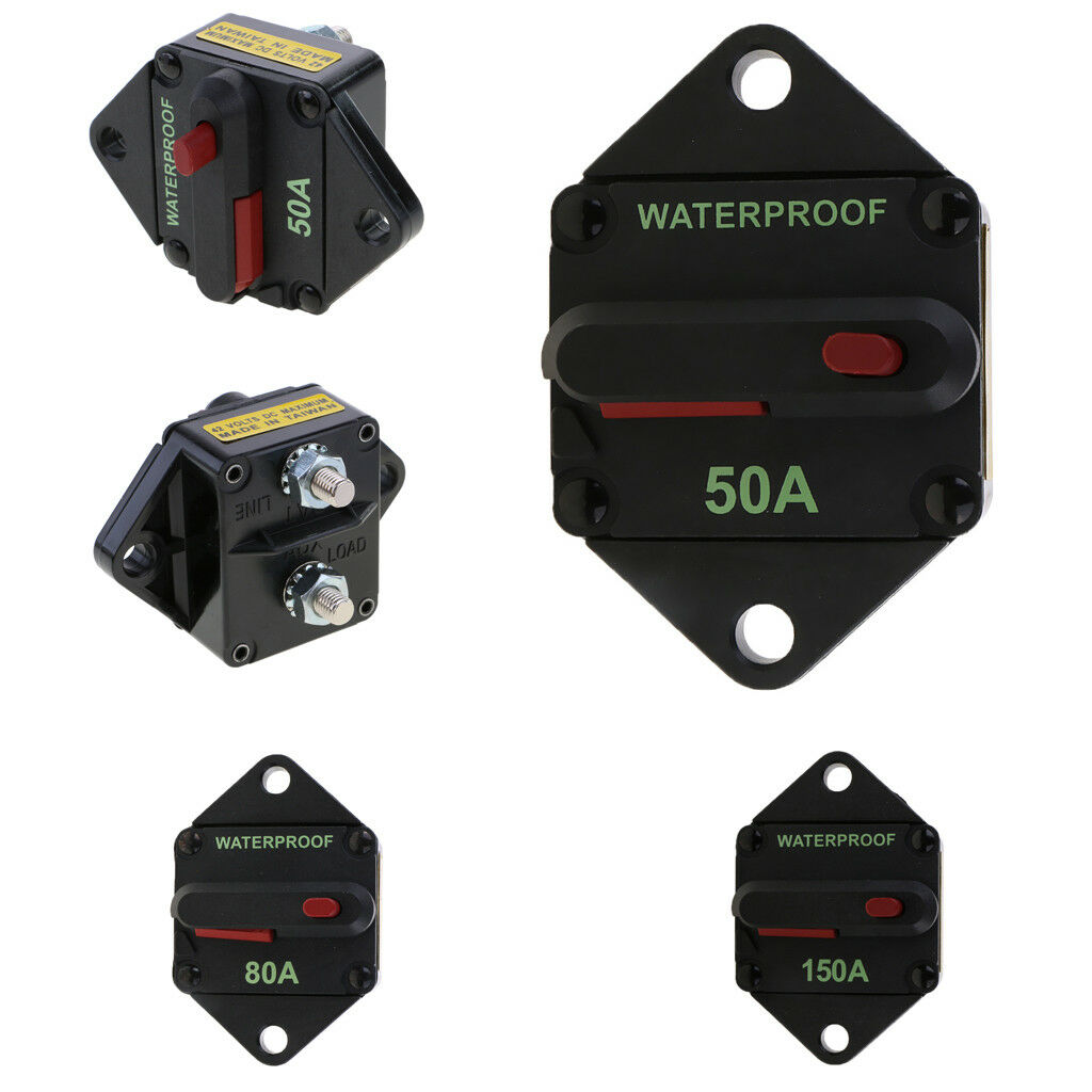 50A AMP Circuit Breaker Car Marine Stereo Audio Inline Replace Fuse 12V-24V