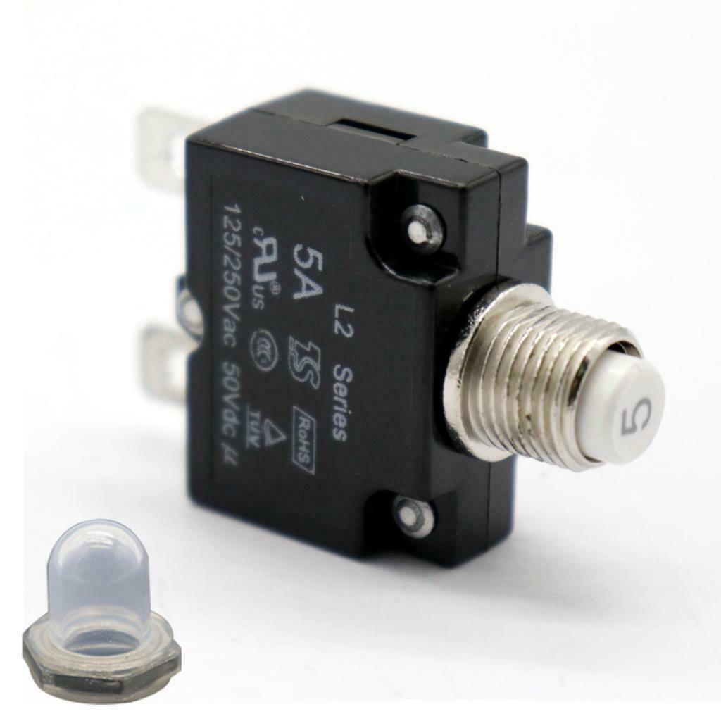 125/250V AC 50V DC 5Amp Circuit Breaker Resettable Overload Switch Fuse