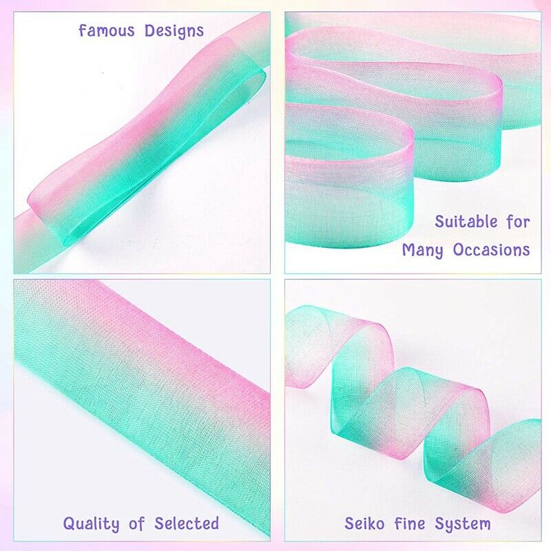 2 Rolls Ribbon 50 Yard Per 1 Inch Wide Glitter Wrapping Ribbon Wrapping CrafJ8I6