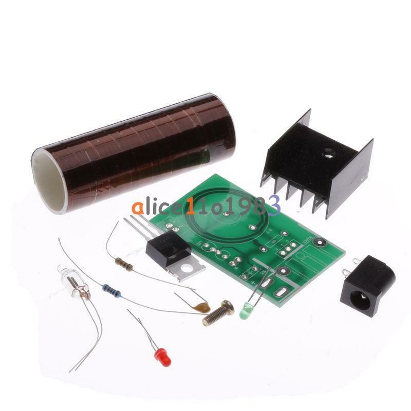 DC 12V Mini DIY Tesla Coil Kit Arc Wireless Electric Power Transmission Lighting