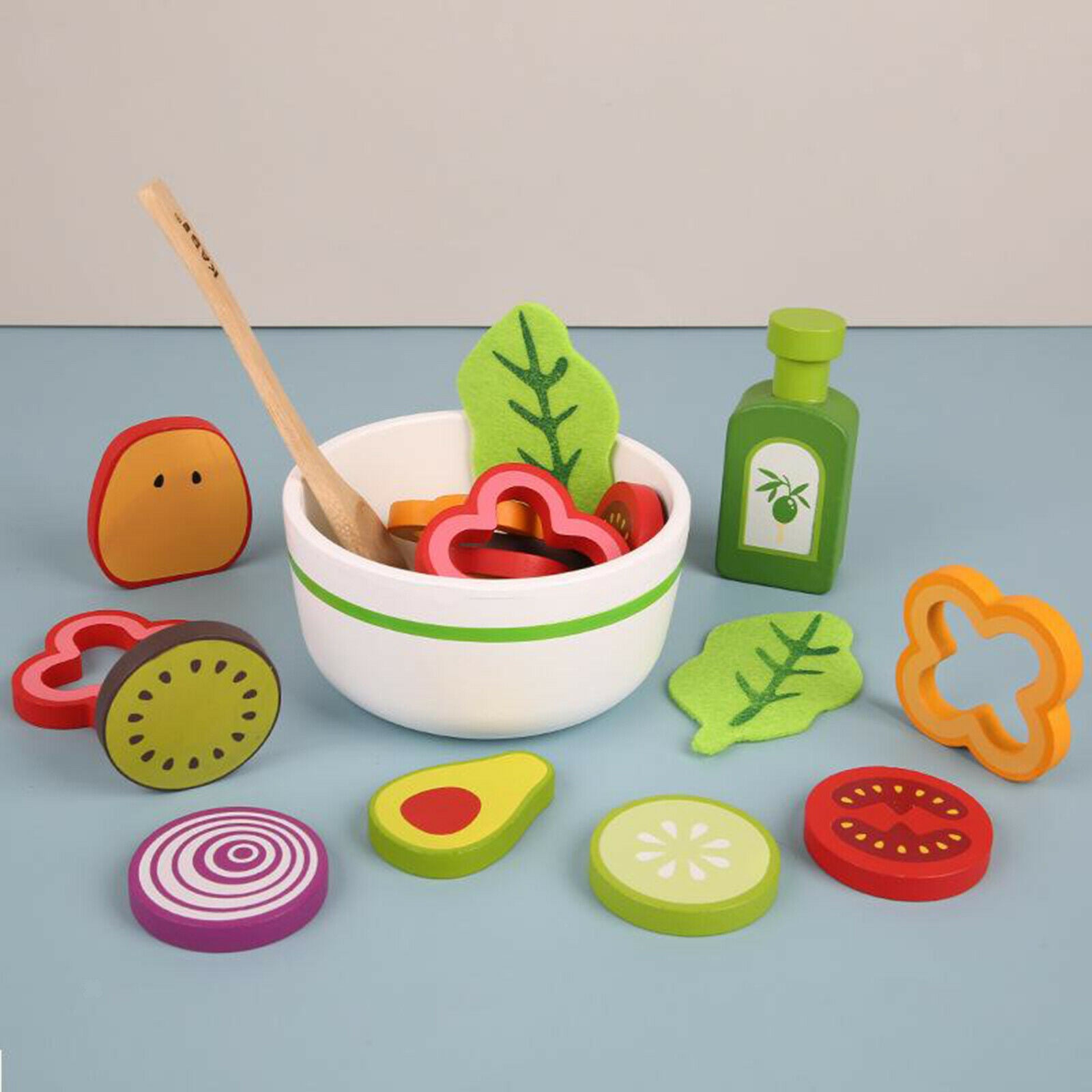 Garden Vegetables Wooden Cooking Accessories for Kids, Pretend Play Food,