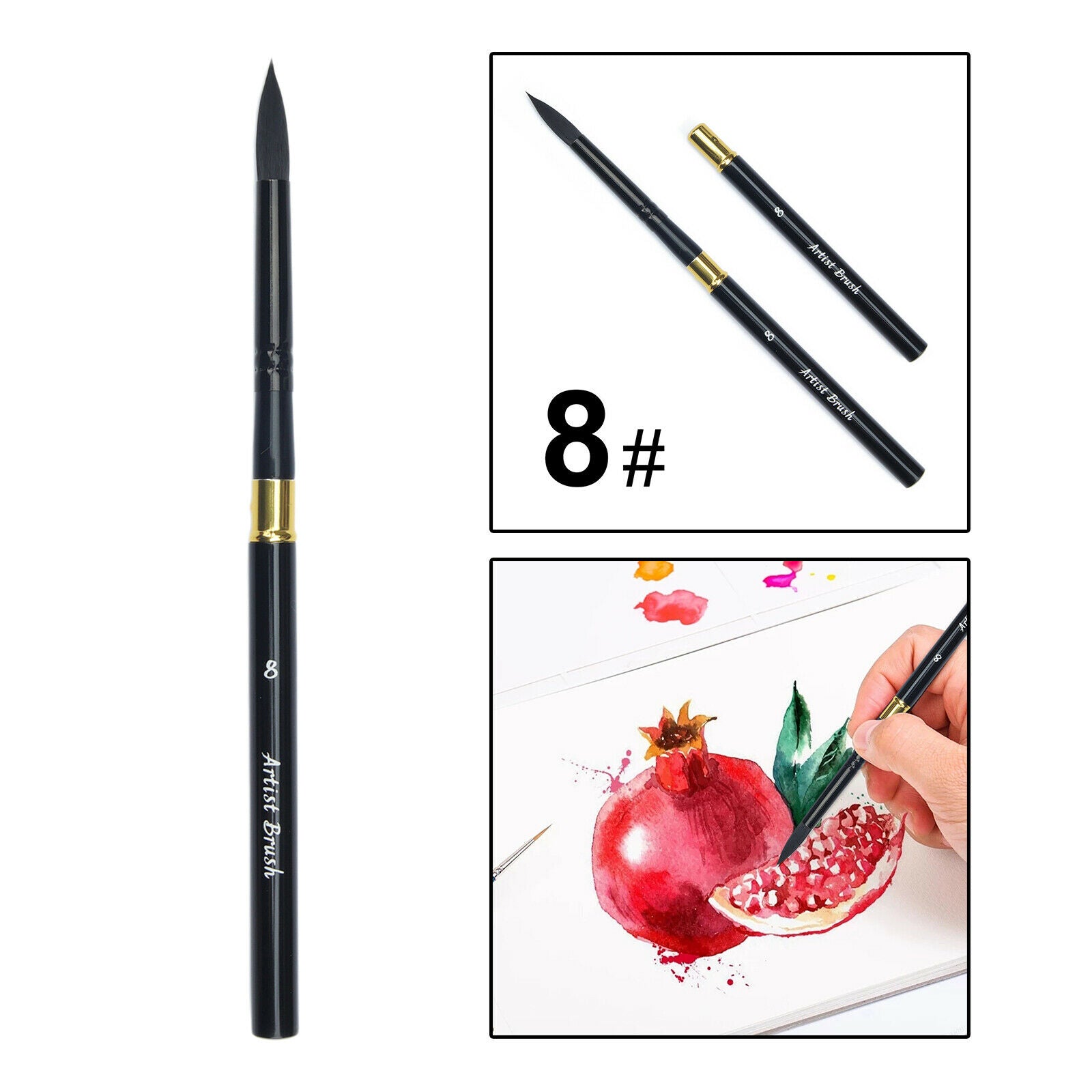 Brushes Nylon Hair Brush Kit Accessories For Beginner Artists 8 Tip 25x6MM