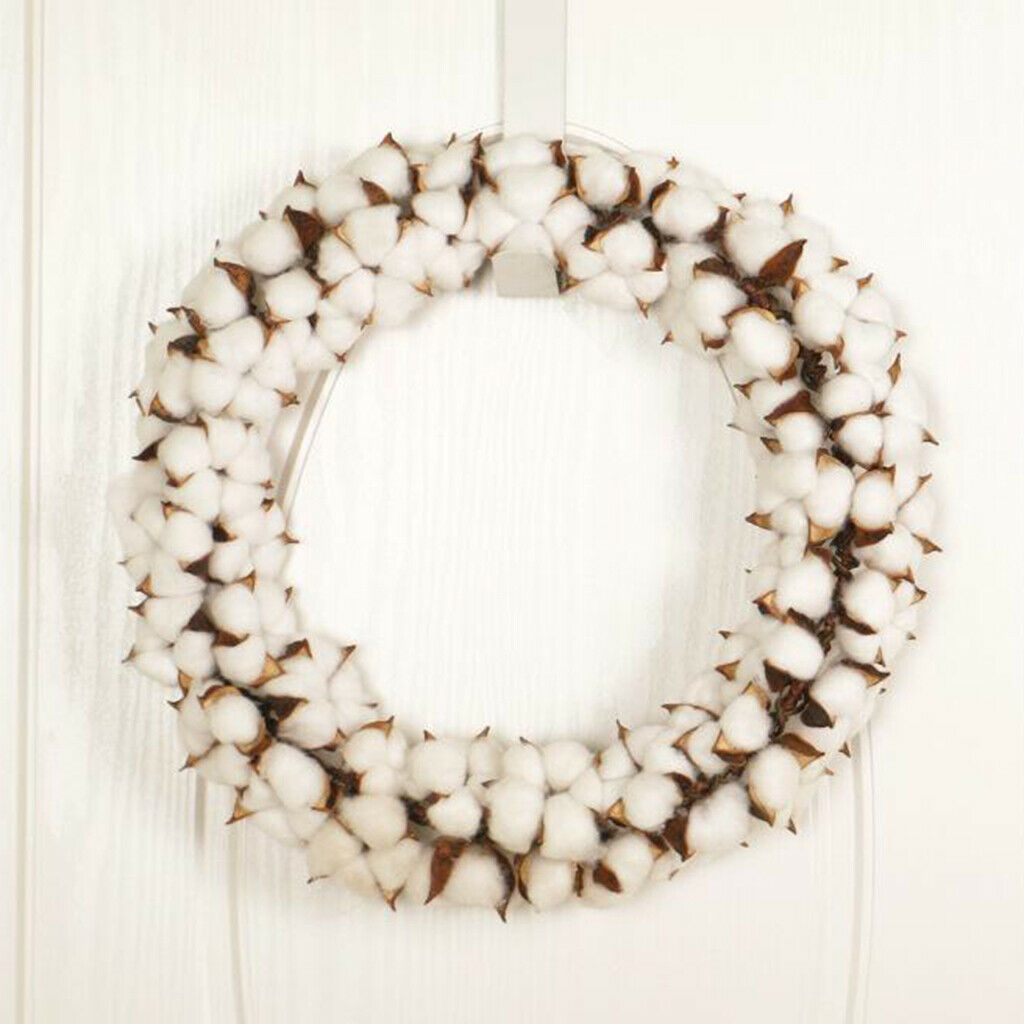 Hanging Cotton Wreath Garland Door Farmhouse Wall Party Decor Photo Prop