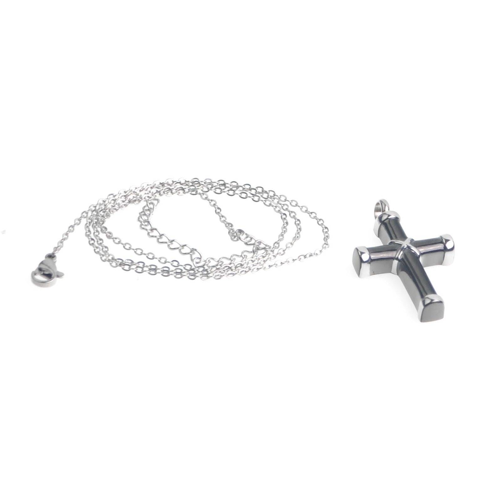 Cross Shape Stainless Steel Cremation Jewelry Hold Ashes Keepsake Urn Necklace