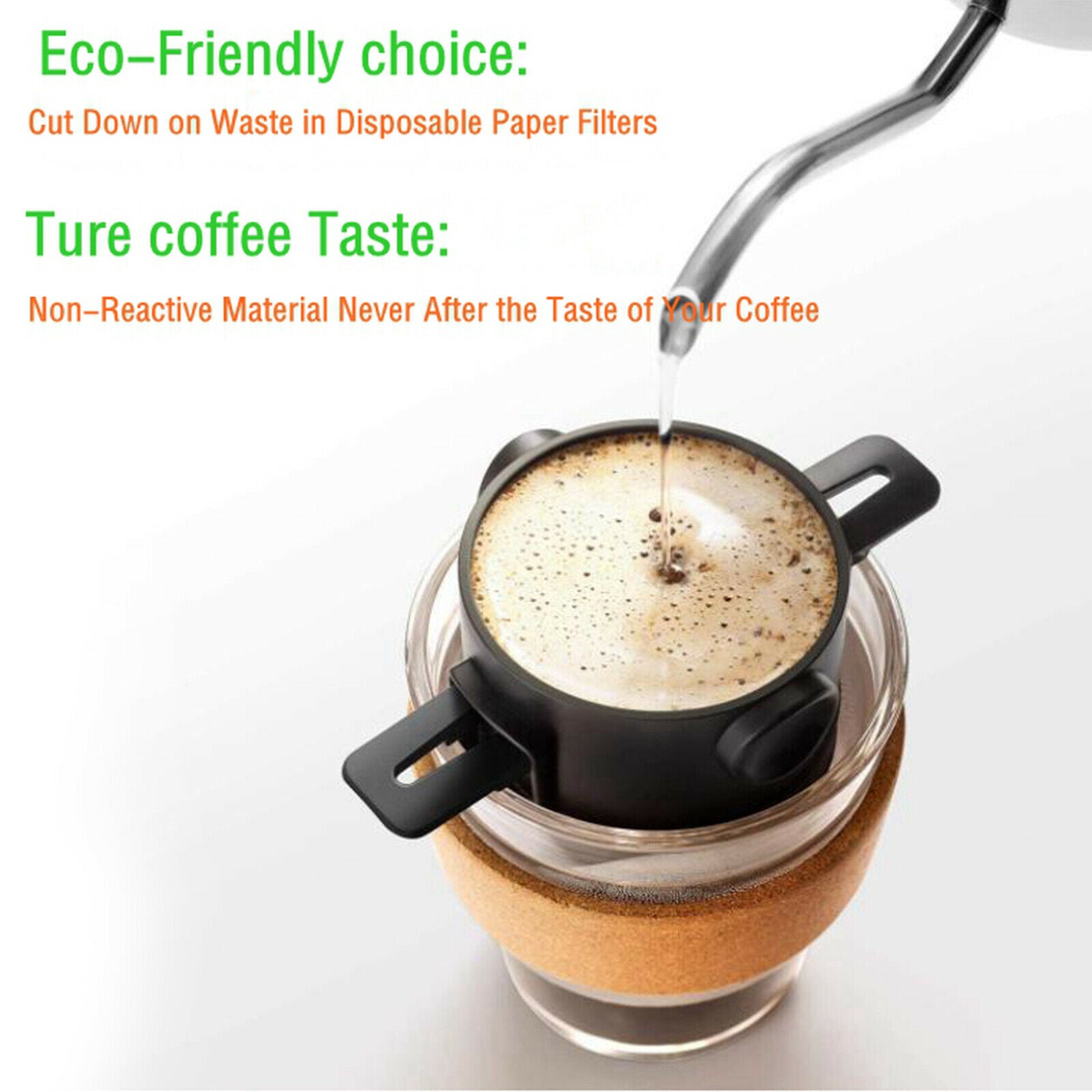 Portable Coffee Dripper Cone Foldable Holder Easy Clean Paperless for Travel