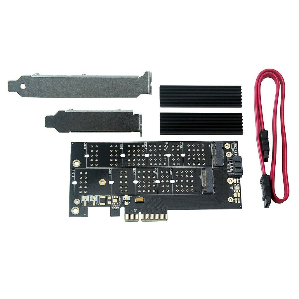 PCI-E 4X to M.2 SSD Adapter Card B-key + M-key M.2 + NVME Converter Card