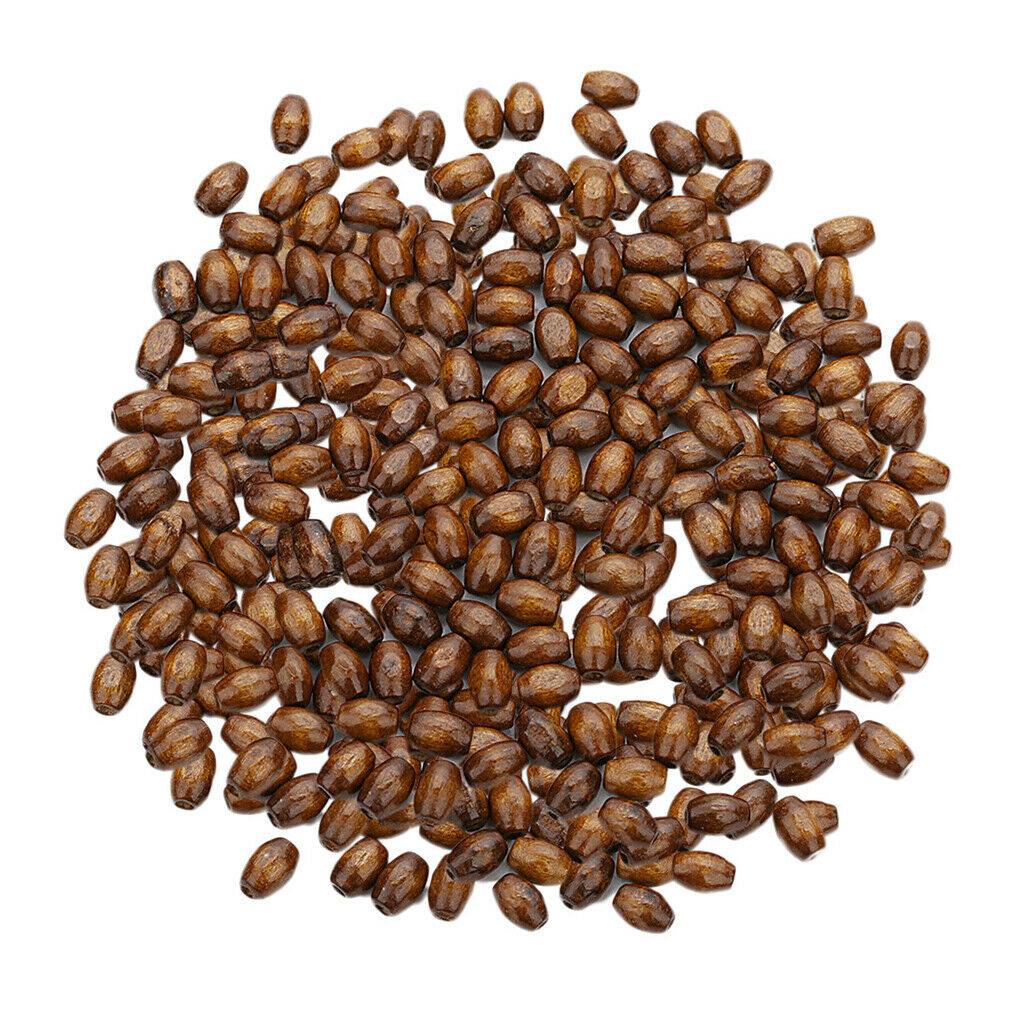 Wholesale 500 Pack 6x8mm Charms Beads Natural Wooden Beads Coffee Brown DIY Wood