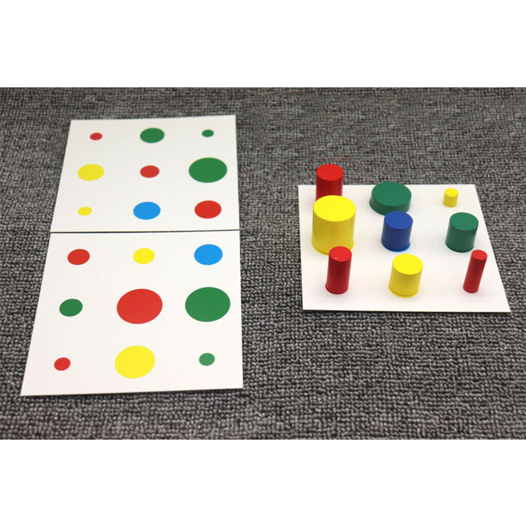 Wood Montessori Cylinder Color Matching Geometry Toys Kid Math Supplies