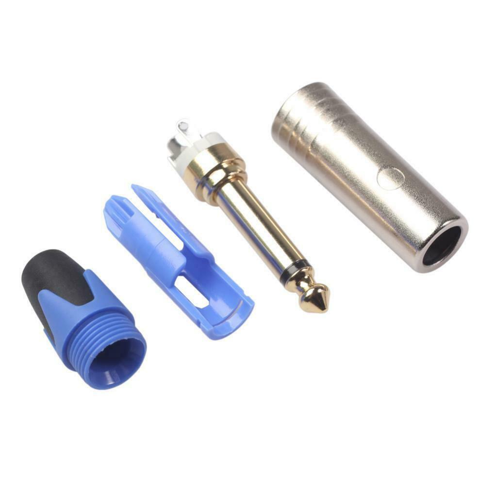 Set of 2 6.35 Mm Audio Cable Aux Cable Adapter for Microphone Guitar Amplifier