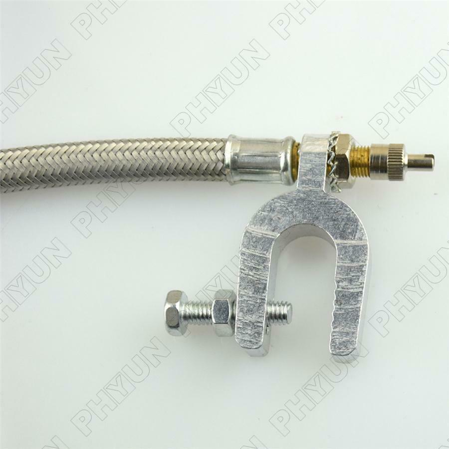 Car Truck Dual Tire Valve Stem Extension 9.8" Braided Stainless Steel Universal