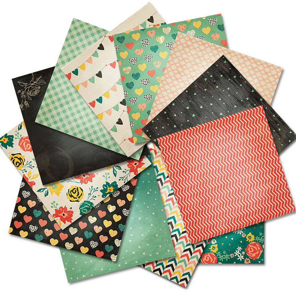 12x 6" Sweet Love DIY Photo Album Junk Journal Craft Paper Card Single-side Hot