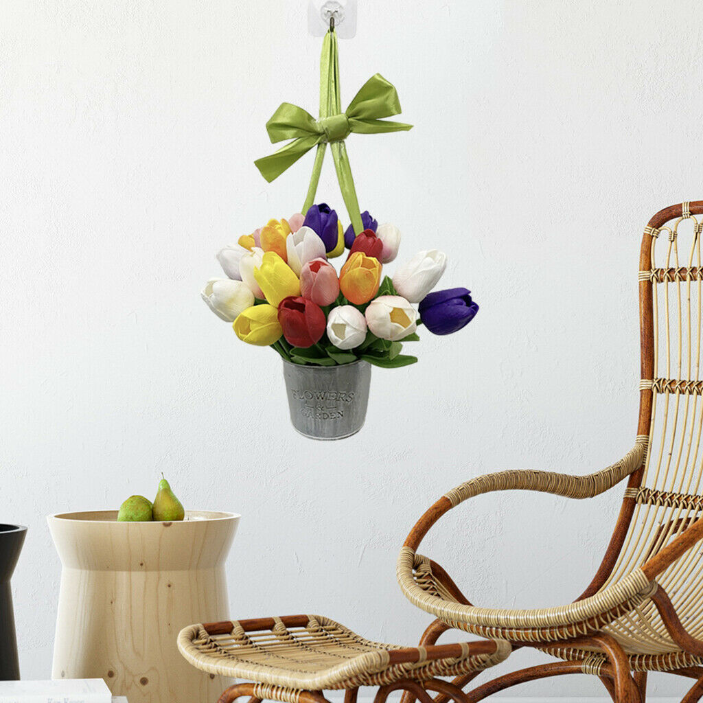 Handmade   Bucket Floral Wreaths for Front Door Photographing Props Home