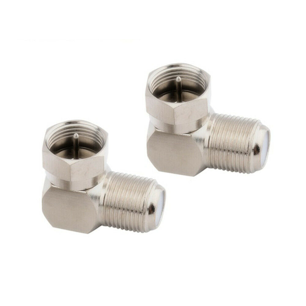10PCS F Male To F Female Right Angle 90 Degree Coaxial Connector Adapter RG6/RG5