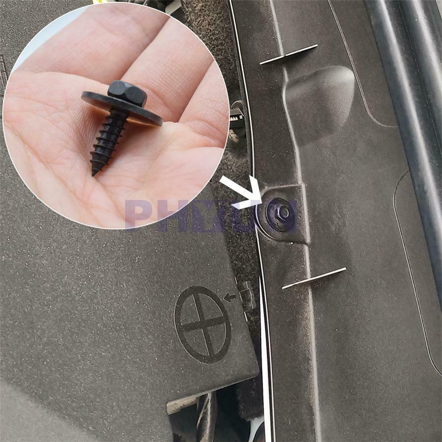 100Pcs Metal Car Screw Body Fender Bumper Retainer Clips 6.8mm Hex Black