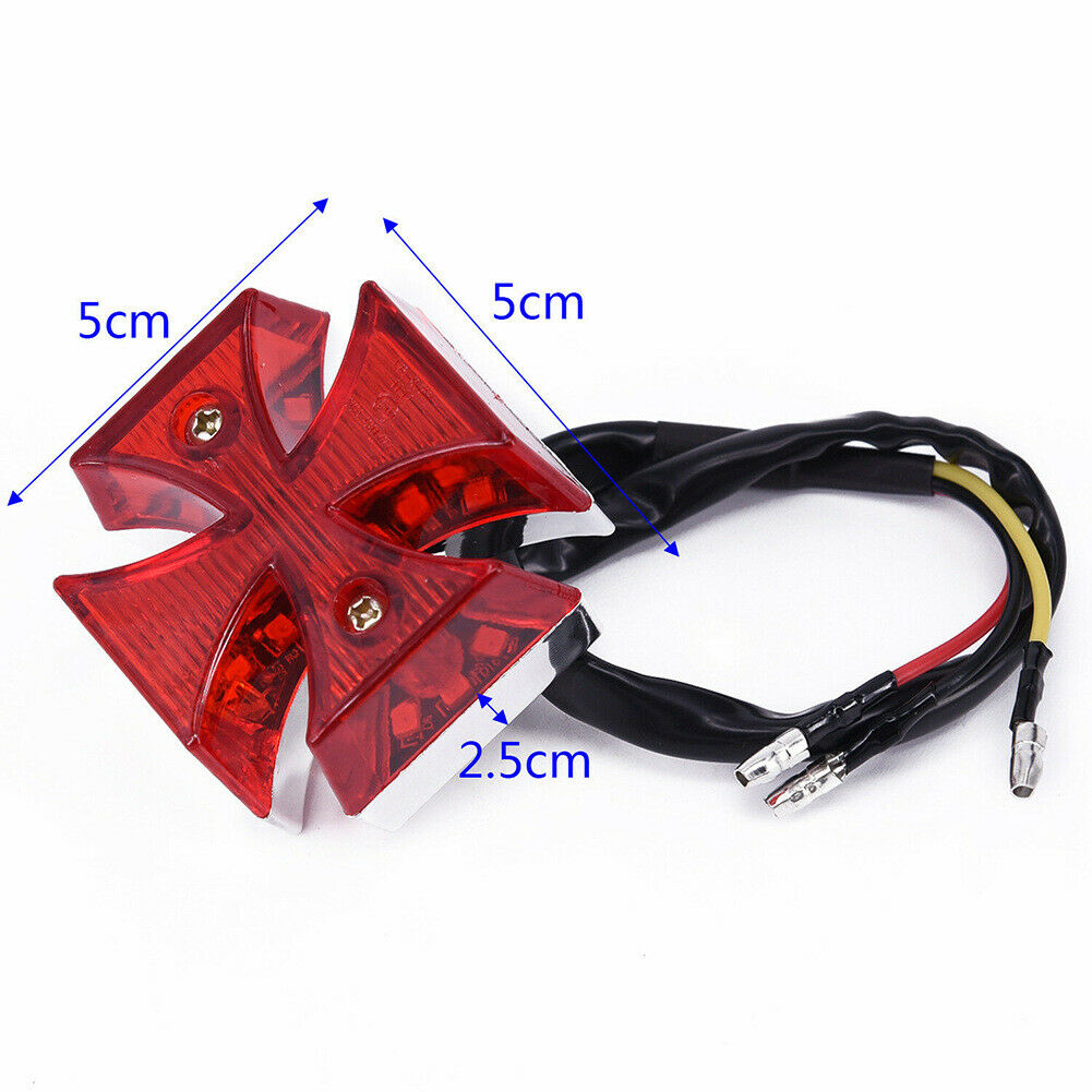 DC 12V Motorcycle Integrated Lamp Cross LED Rear Tail Brake License Plate Light