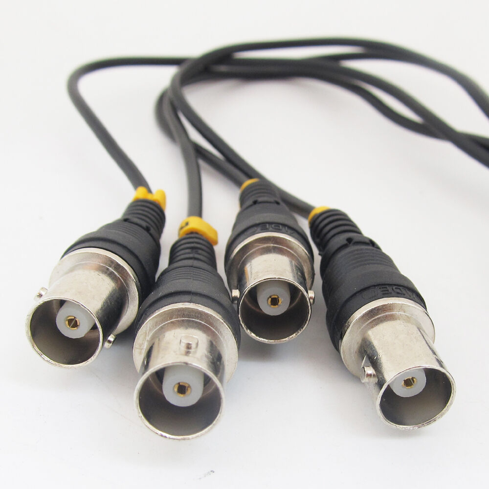 1set Black D-Sub 9pin 2 Row Male DE9 RS-232 to 4 BNC Female Video Adapter Cable