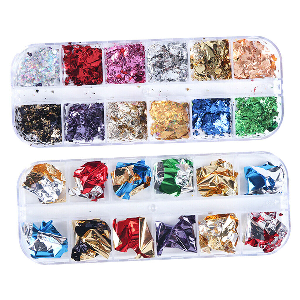 24 Colors Crafts Nail Glitter Paillettes Fragments Nails Art Decoration