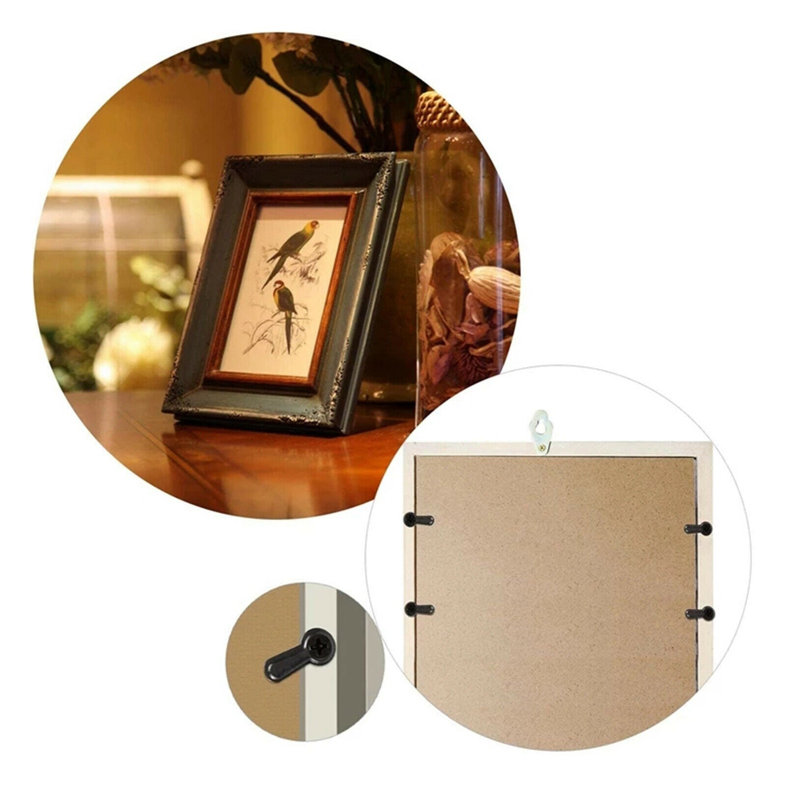 400pcs/set Metal Black Picture Hangers Kit Frame Turn Button for Hanging