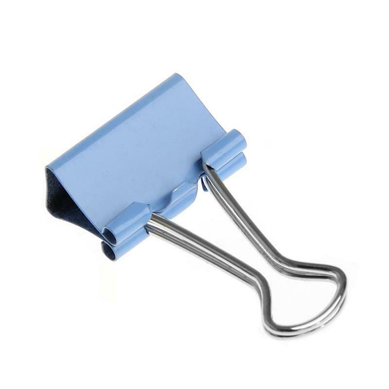 40Pcs Colorful Metal Binder Clips File Paper Clip Office Supplies 19mm Width