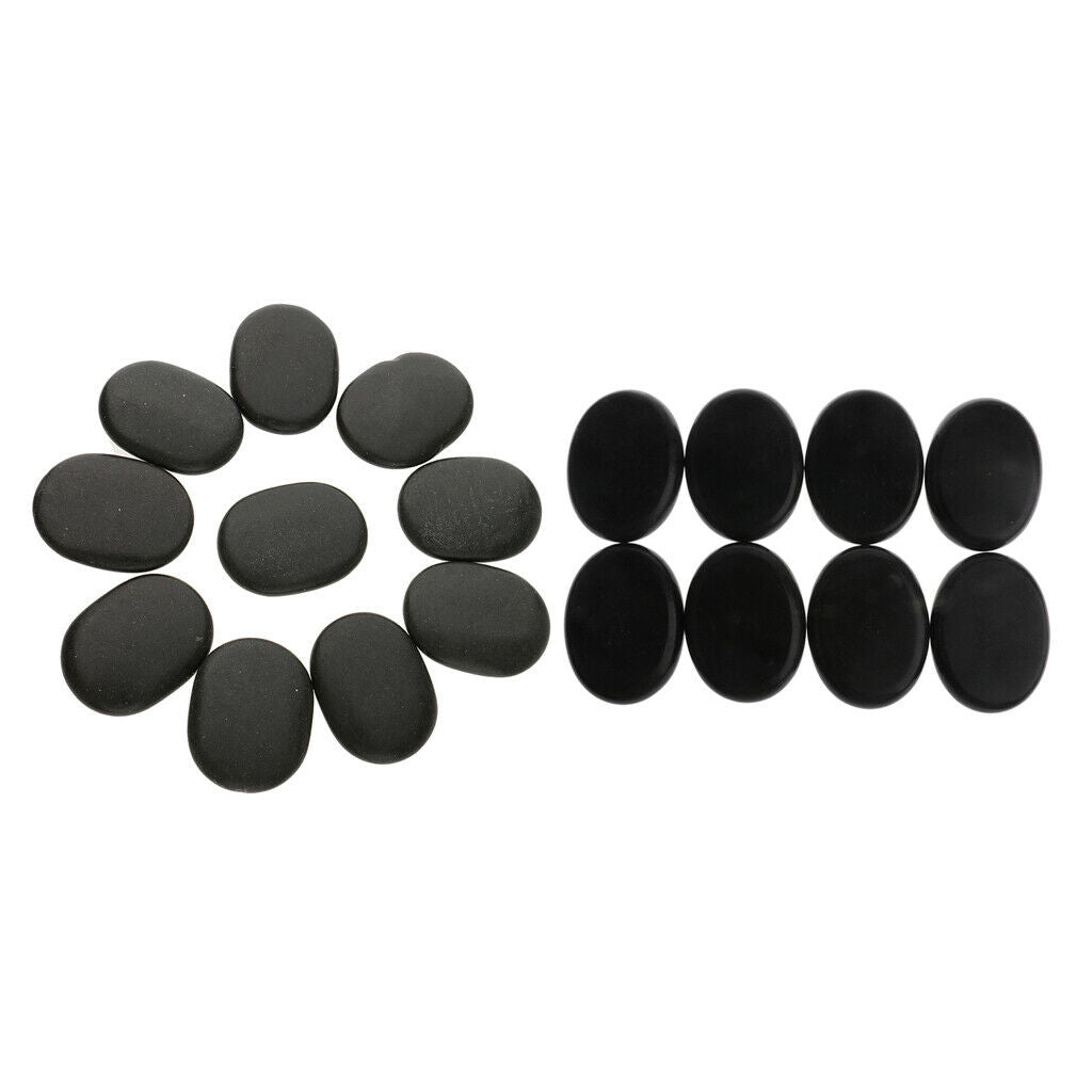 18 Packs Round Back Body Hot Energy Stones Rocks Set for Spa 4x3cm+8x6cm
