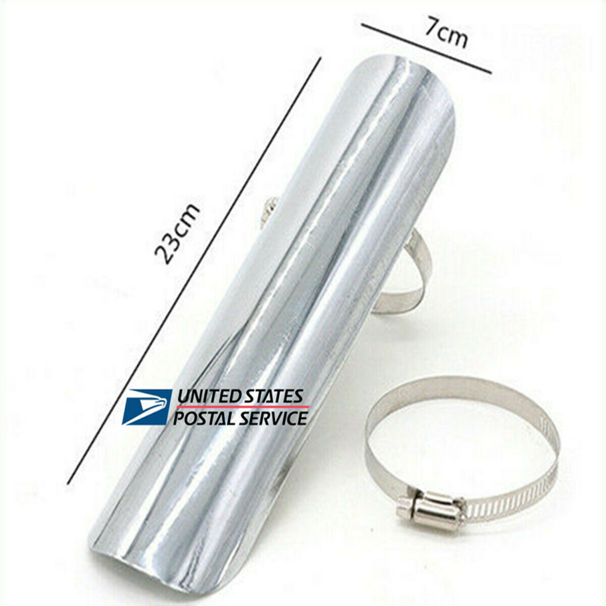 9" Motorcycle Exhaust Pipe Heat Shield Decor Guard Metal With the Flexible Clamp