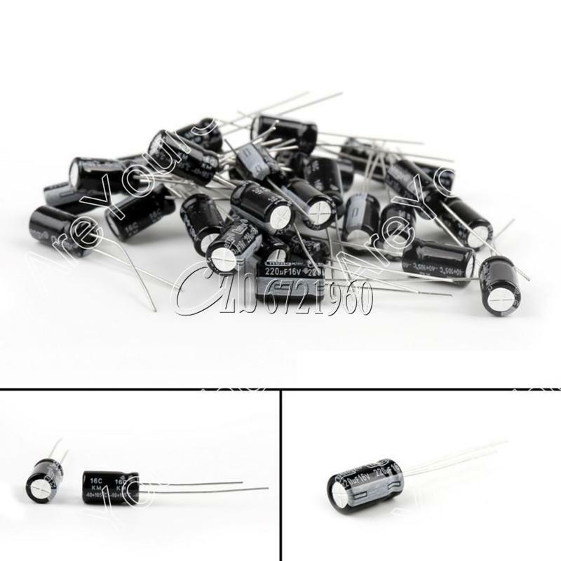 50PCS 220uF 16V 105C Radial Electrolytic Capacitor 6X7mm 6*7mm