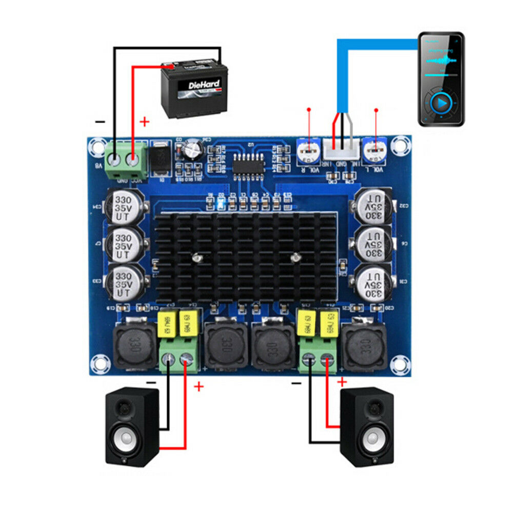 High-power Digital Power Amplifier Board TPA3116D2 Audio Amplification Module