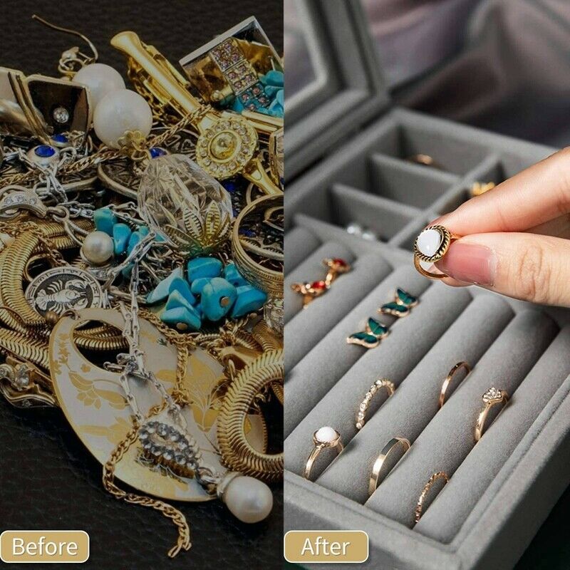 Jewelry Organizer Box for Women Girl Travel Ear Storage Case Tray Holder forK7Z9