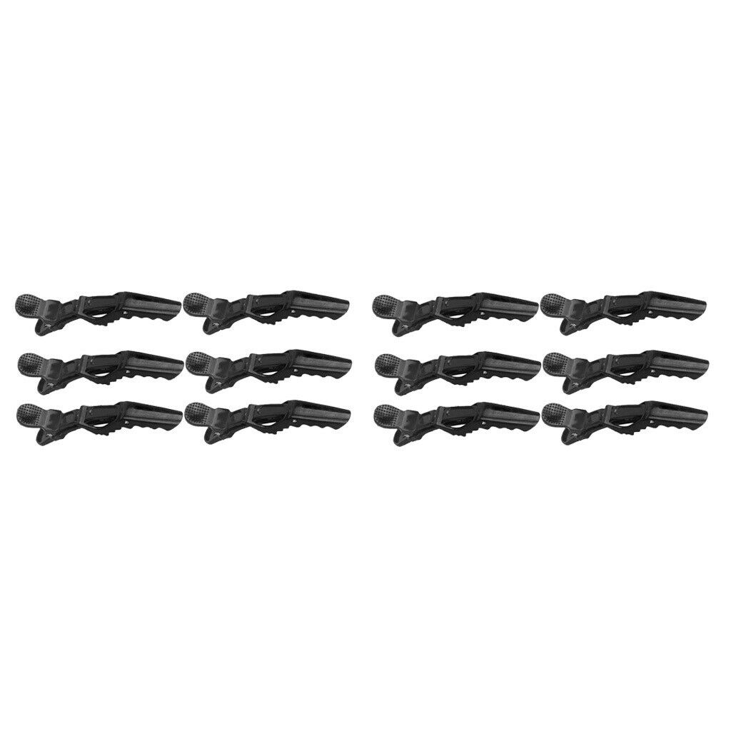 12Pc Non Slip Hair Styling Sectioning Clips Alligator Clips No Trace Black