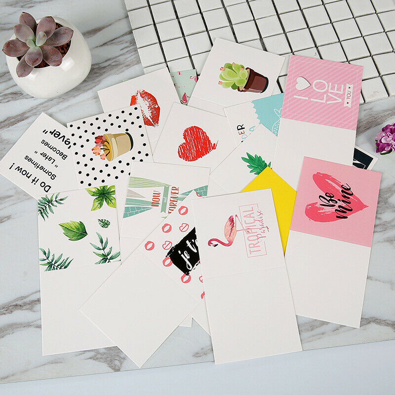 10pcs/set Cartoon Birthday Greeting Cards Blank New Year Greeting Postc .l8