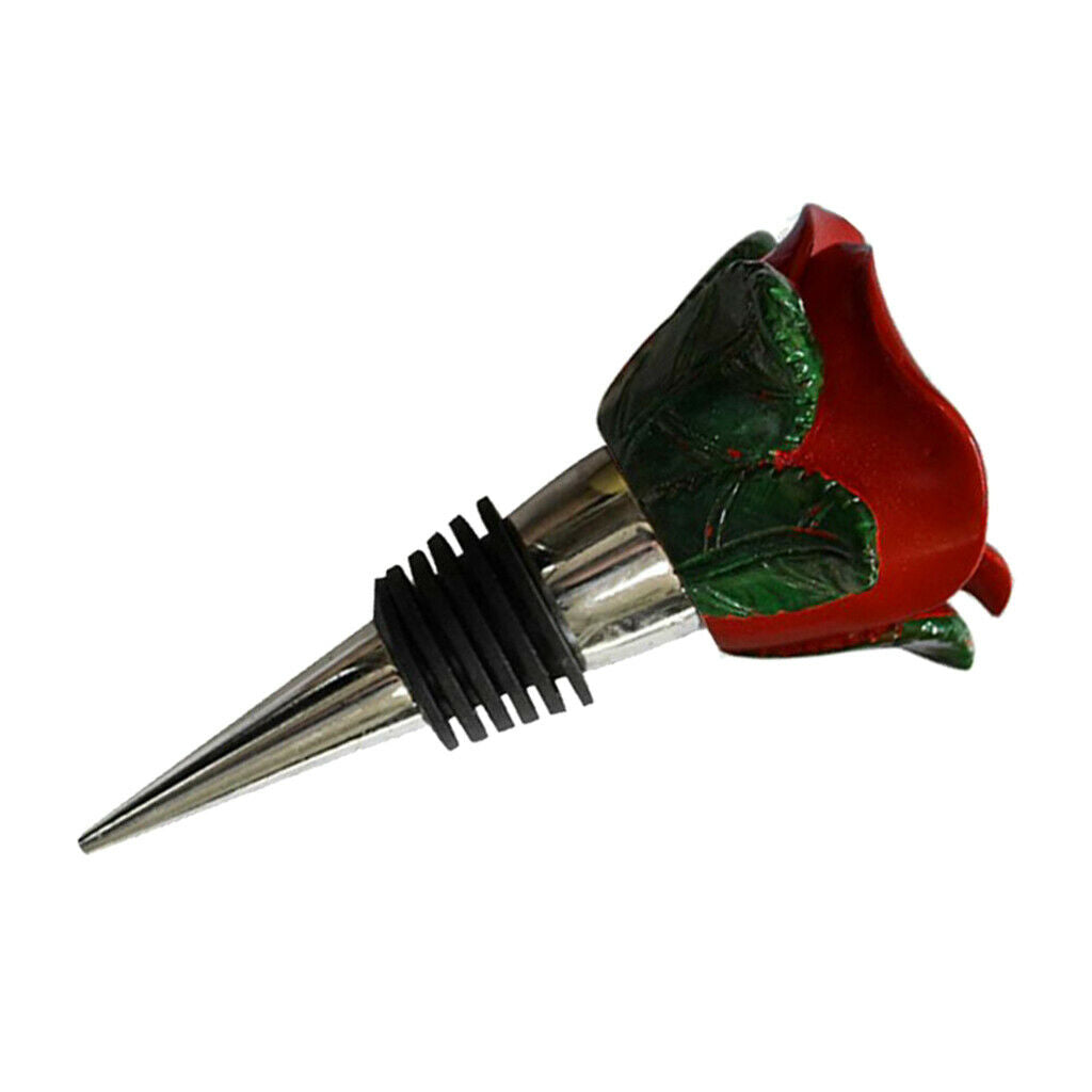 Flower Shaped Wine Bottle Stopper Sealer Cover   Bar Tool Red