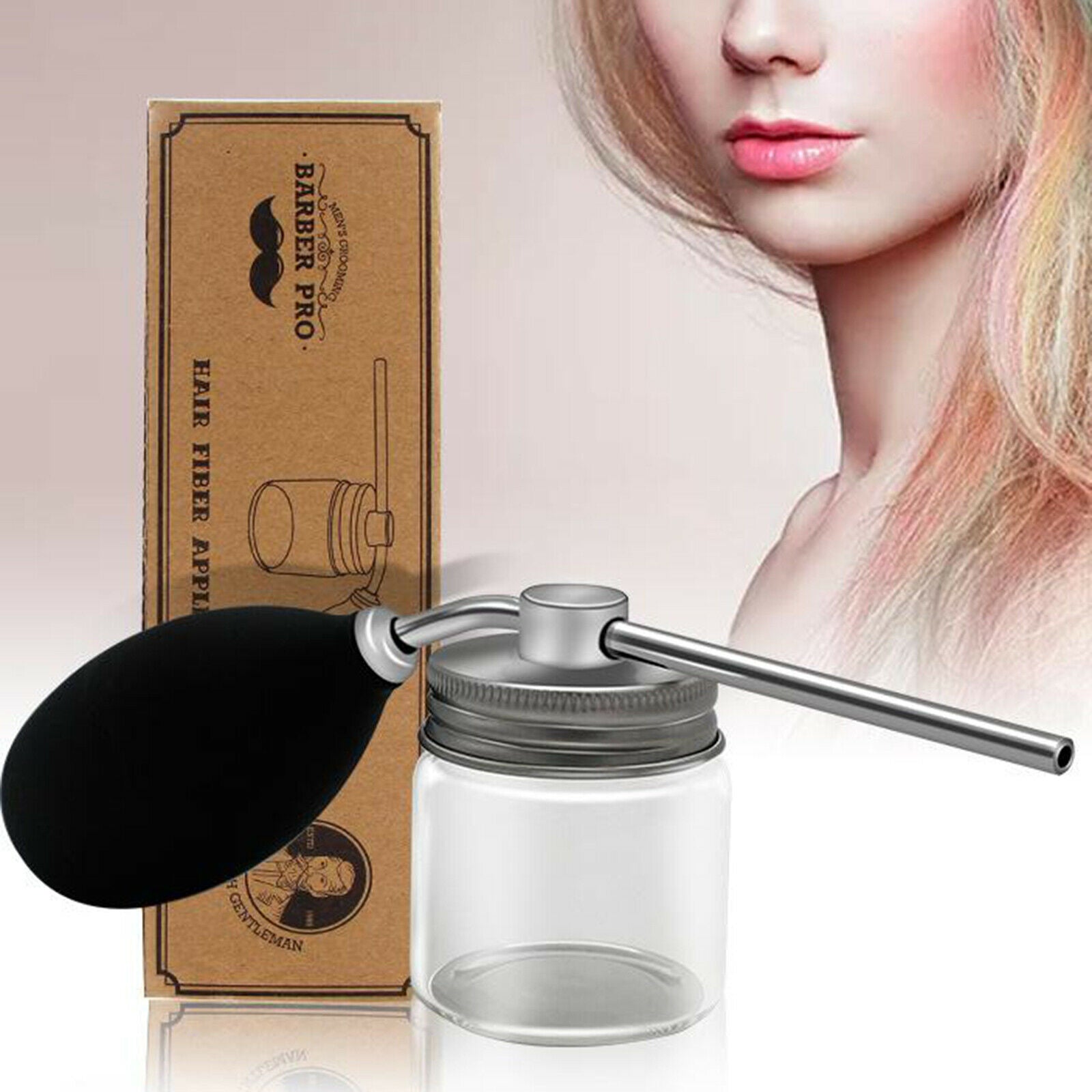 Aluminum   Silicone Talc Powder Blower Puffer Barbers Hairdressers Talcum