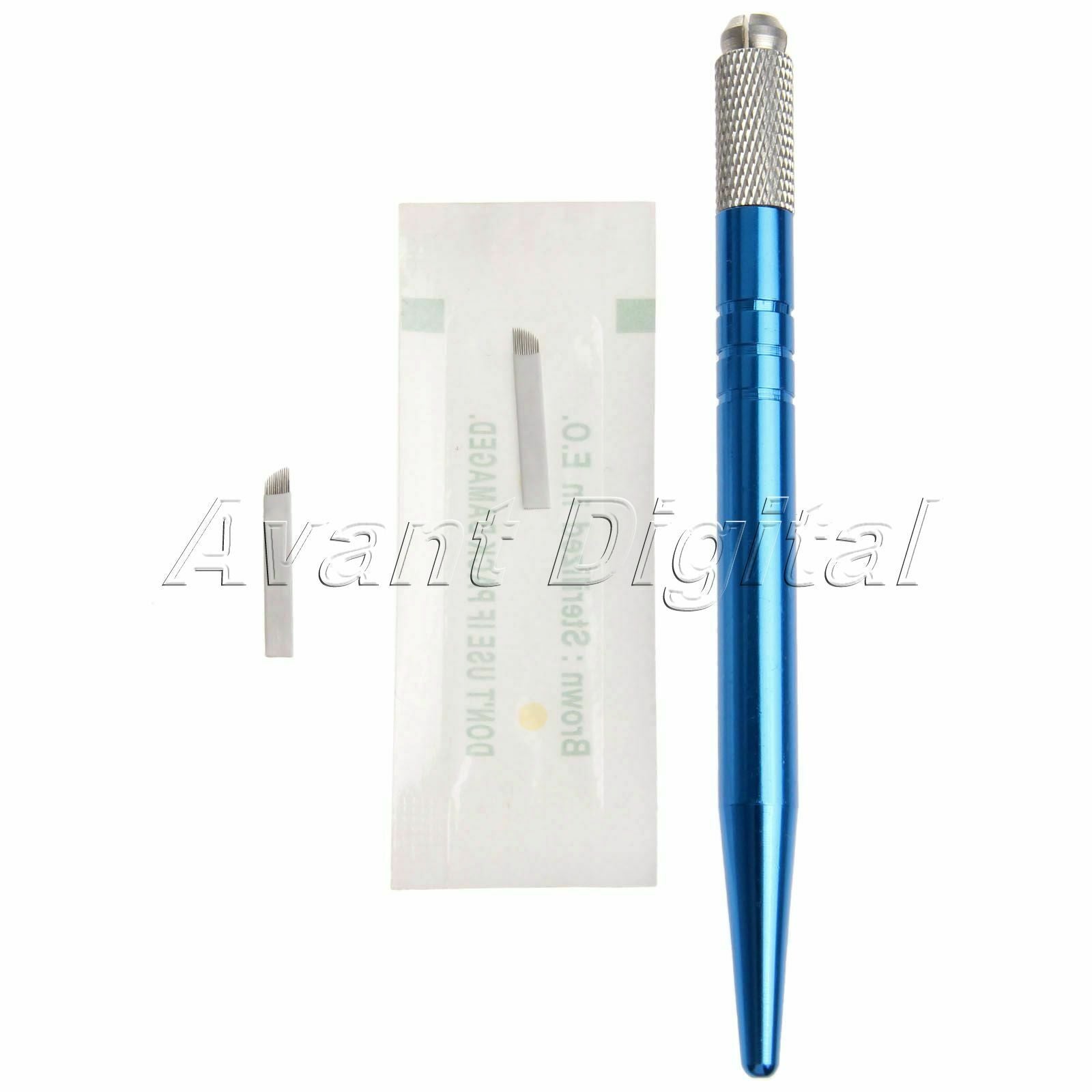 Manual MicrobladIing Tattoo Pen & 10pcs 12pin Blade Women Permanent Makeup Tool