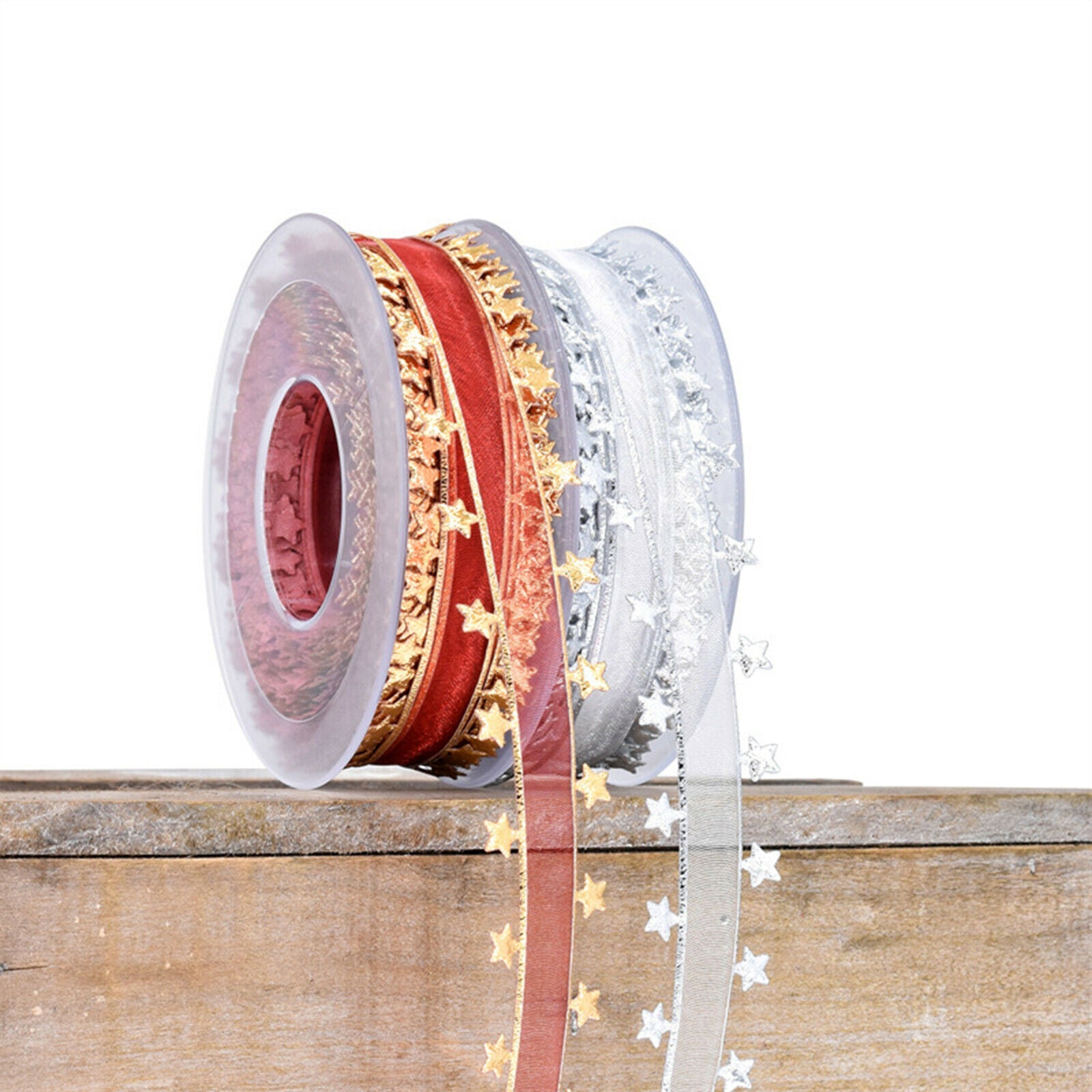 2 Pack Christmas Ribbons 25mm Craft Holiday Grosgrain DIY Season Xmas 15M