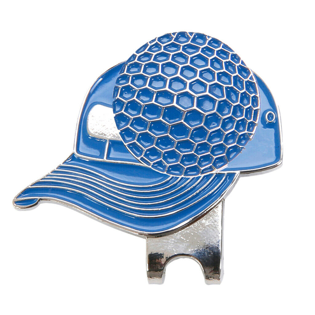 Golf Ball Markers Hat Clip Personalized Caps Desigh Magnetic Clamps  blue