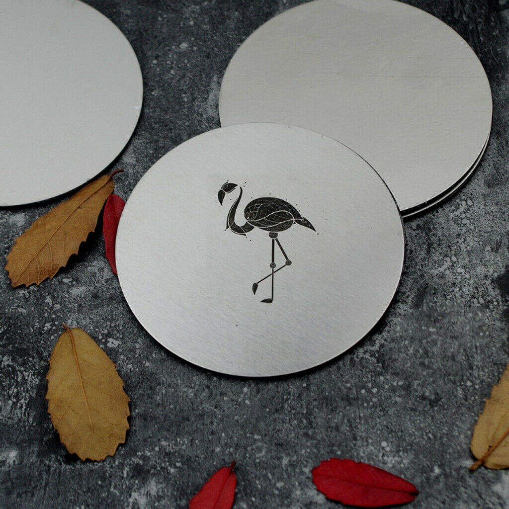 Stainless Steel Round Coaster Cup Mat Pad Placemat Drink Glass Mat Elk