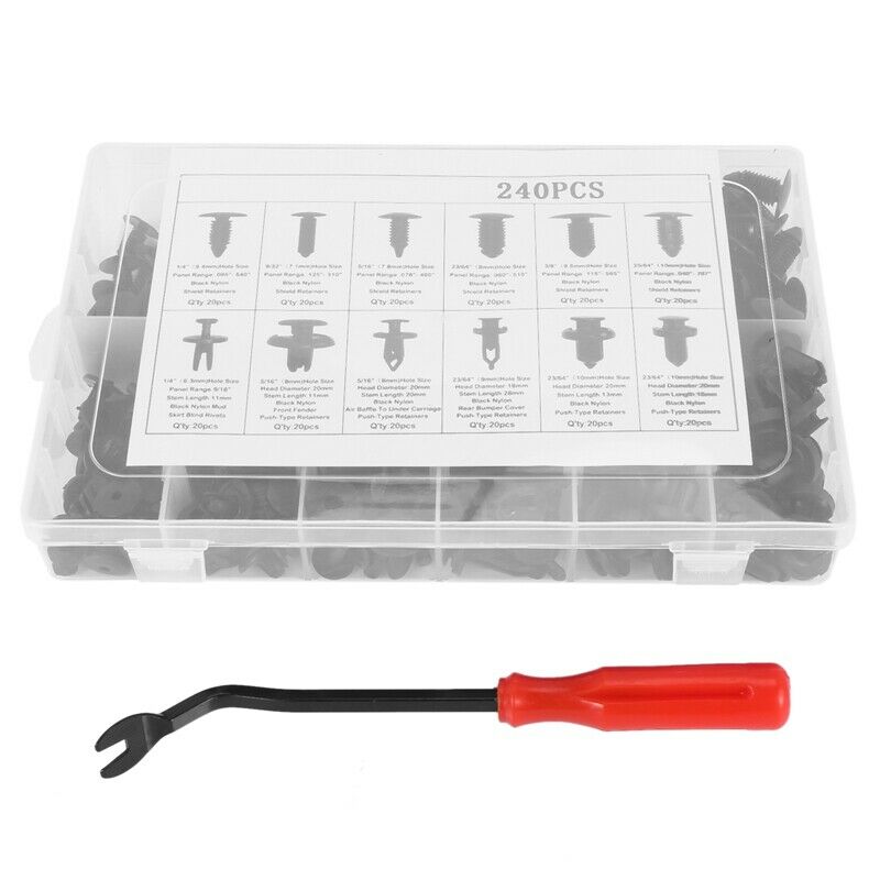 240Pcs Bumper Retainer Clips Car Plastic Rivets Fasteners Push Retainer Kit MoU4