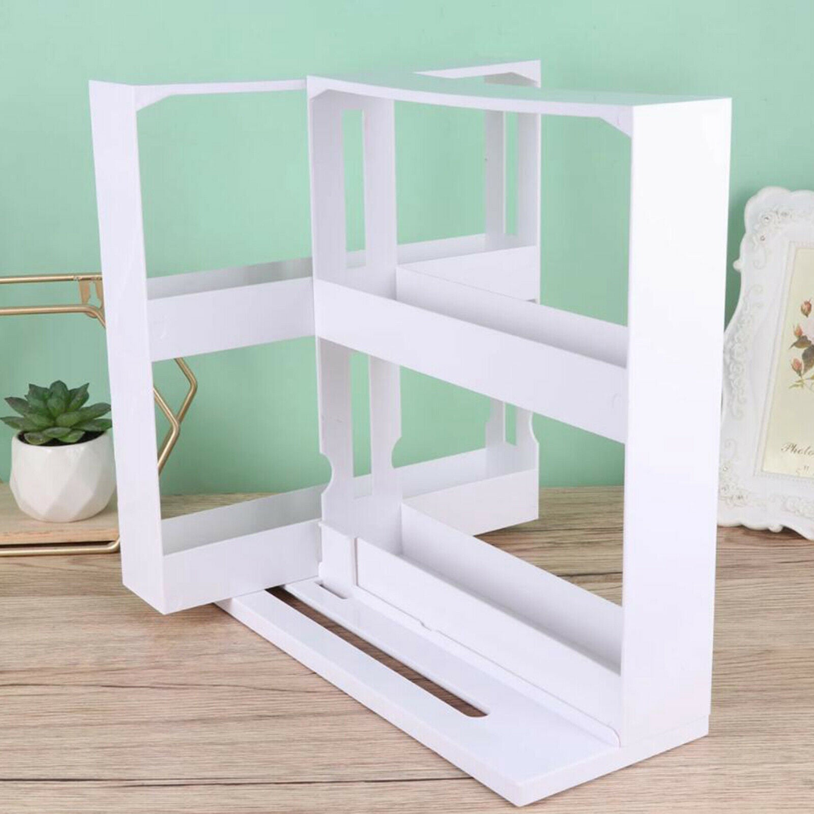 1pc Kitchen Storage Rack Seasoning Spice Jar Rack Rotating Organizer Shelf
