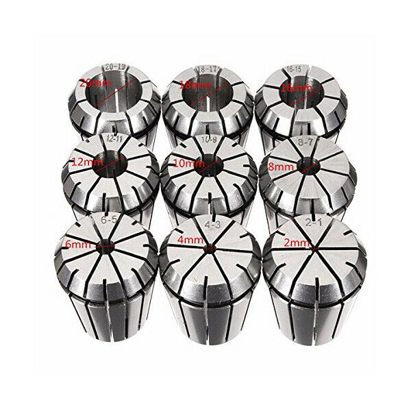 9pcs ER32 Sp Collet Set for CNC Workholding Engraving Machine and Milling LathT2