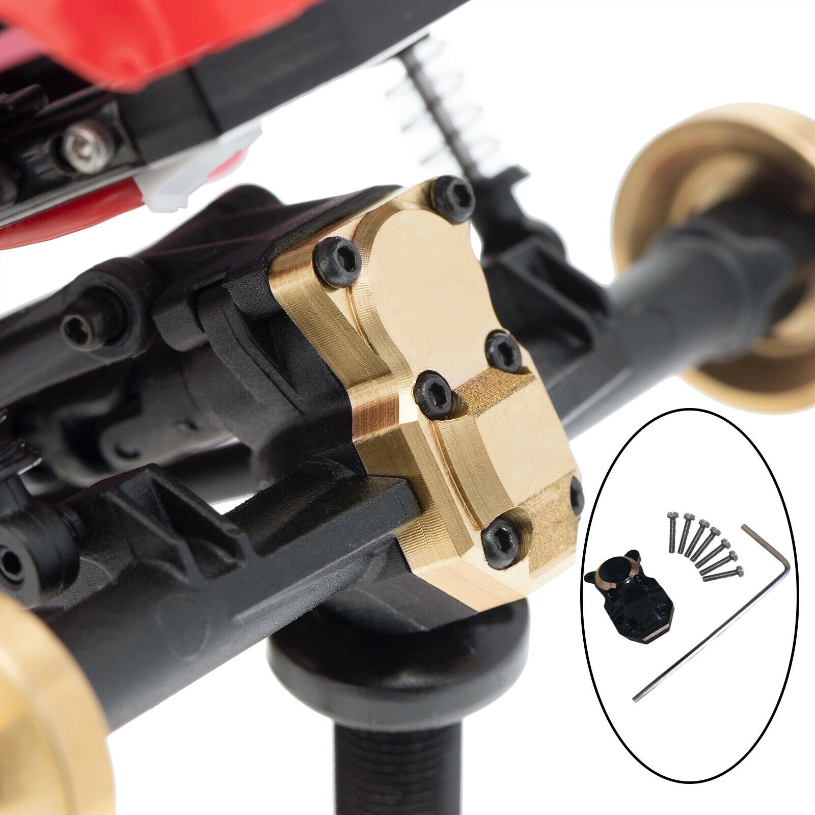 1x 1/24 Brass Diff Cover for Axial SCX24 90081RC Car Upgrade Accessories