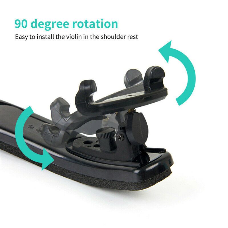 Adjustable Violin Shoulder Rest Pad Supporter Size 3/4 4/4 Height Angle Black
